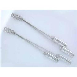 2259 14k White Gold Dangling Earrings with Diamonds