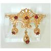 Image 1 : 3648 14K Gold Garnet Pin w/Diamond