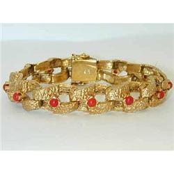 2272 TIFFANY & CO. 18K Gold Bracelet w/ Corals