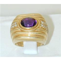 1567 14K Gold Amethyst Ring  w/Diamond