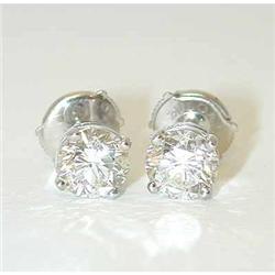 2308 BVLGARI 18KW Gold Earrings w/ Diamonds