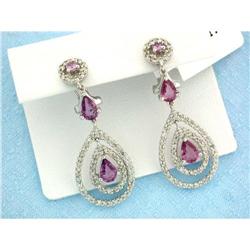 4453 18k White Gold Earrings with Diamonds and Sapphire