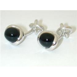 2484 MAUBOUSSIN PARIS 18KW Gold Cufflinks w/ Onyx