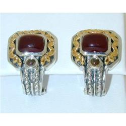 7550 BJC Silver/14k Gold Chalcedony Earrings w/Citrine