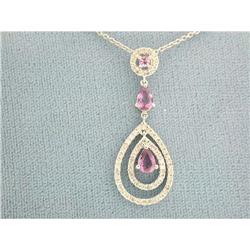 4513 18k White Gold Necklace with Diamond and Sapphire