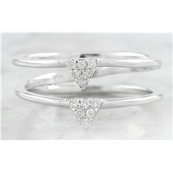0.12 CTW Diamond 18K Dual Triangle White Gold Ring