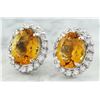 Image 2 : 3.90 CTW Citrine 18K White Gold Diamond Earrings