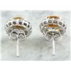 Image 4 : 3.90 CTW Citrine 18K White Gold Diamond Earrings