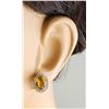 Image 5 : 3.90 CTW Citrine 18K White Gold Diamond Earrings
