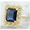 Image 2 : 7.03 CTW Sapphire 18K Yellow Gold Diamond Ring