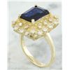 Image 3 : 7.03 CTW Sapphire 18K Yellow Gold Diamond Ring