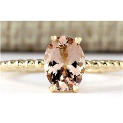 1.10 CTW Natural Morganite Ring In 14k Yellow Gold