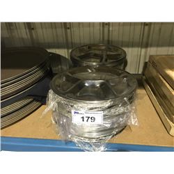 2 STACKS OF STAINLESS STEEL PORTION PLATES