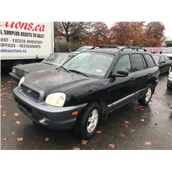 2004 HYUNDAI SANTA FE, 4DR SUV, BLACK ,VIN # KM8SB13D54U793152