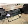 Image 2 : 3 PIECE INDUSTRIAL LOOK LIGHT RUSTED BROWN 35" COFFEE TABLE, SIDE TABLE WITH DRAWER AND HALL TABLE