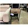 Image 3 : 3 PIECE INDUSTRIAL LOOK LIGHT RUSTED BROWN 35" COFFEE TABLE, SIDE TABLE WITH DRAWER AND HALL TABLE