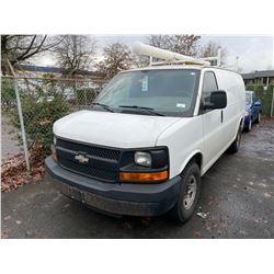 2008 CHEVROLET EXPRESS, 4DR CARGO VAN, WHITE, VIN # 1GCGG25C981115467