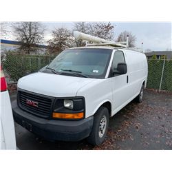 2009 GMC SAVANA 4DR CARGO VAN, WHITE, VIN # 1GTGG25C291163846