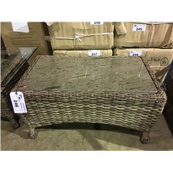 RATANA FN-43204F LIGHT BROWN RATTAN HAVANA COFFEE TABLE WITH STONE TOP