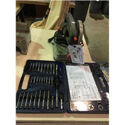 MASTERCRAFT TAP AND DYE SET AND JOBMATE 6" CUT-OFF SAW