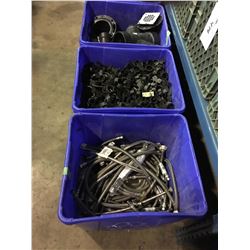 6 BINS OF ASSORTED FITTINGS AND HARDWARE