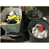 Image 1 : 2 GARBAGE CANS OF PLUMBING FITTINGS, BIN OF PLUMBING SUPPLIES, BIN & BOX OF MAP GAS / OILS