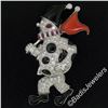 Image 3 : Vintage 18kt White Gold Diamond Black Onyx and Coral Clown Brooch Pin