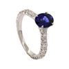 Image 4 : 2.18 ctw Sapphire and Diamond Ring - 18KT White Gold