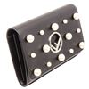 Image 1 : Fendi Black Leather Pearl Flap Clutch
