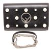 Image 3 : Fendi Black Leather Pearl Flap Clutch