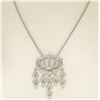 Image 2 : 14k Solid White Gold 1.50 ctw Round Brilliant Diamond Tassel Chandelier Necklace