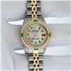 Image 3 : Rolex Ladies 2 Tone MOP Diamond & Emerald Datejust Wristwatch With Rolex Box