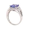 Image 4 : 3.52 ctw Tanzanite and Diamond Ring - 14KT White Gold
