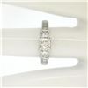 Image 4 : 14k White Gold 1.45 ctw 3 Princess Diamond Engagement Ring w/ Baguette Accents