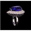 Image 4 : 14KT White Gold GIA Certified 24.90 ctw Tanzanite and Diamond Ring