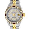 Rolex Ladies 2 Tone Grey Diamond & Ruby 26MM Datejust Wristwatch