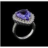 Image 4 : 9.24 ctw Tanzanite and Diamond Ring - 14KT White Gold