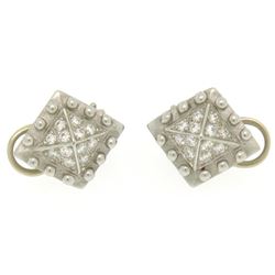 Barry Kieselstein Cord Platinum 0.50 ctw E VVS Diamond Pyramid Clip On Earrings