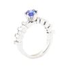 Image 4 : 2.20 ctw Sapphire And Diamond Ring - 18KT White Gold