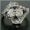Image 6 : Antique Art Deco Milgrain Platinum 1.69 ctw Old European Rose Cut Diamond Ring