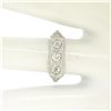 Image 5 : Antique Art Deco 18kt White Gold 0.55 ctw European Cut Diamond Filigree Ring
