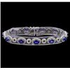 Image 1 : 14KT White Gold 6.50 ctw Sapphire and Diamond Bracelet