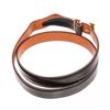 Image 2 : Hermes Vintage Black Brown Reversible Leather Gold Plated Skinny Belt