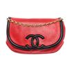 Image 3 : Chanel Red Black Lambskin Leather CC Chain Flap Shoulder Bag