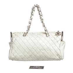 Chanel White Ultimate Soft Leather Sombrero Bowler Bag