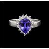 Image 2 : 2.87 ctw Tanzanite and Diamond Ring - 14KT White Gold