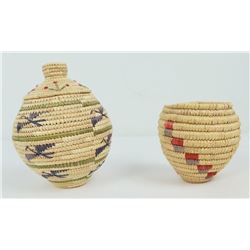Lot of 2 Modern Woven Eskimo Baskets