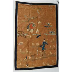 Ancient Antique Chinese Silk Wall Tapestry