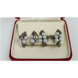 Ming's of Hawaii Sterling Silver Pearl Earrings