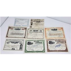 Lot of Railroad Stock Certificates